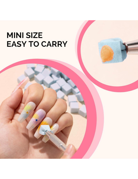 Esponjas Suaves para Uñas MelodySusie 100 Pcs Azul