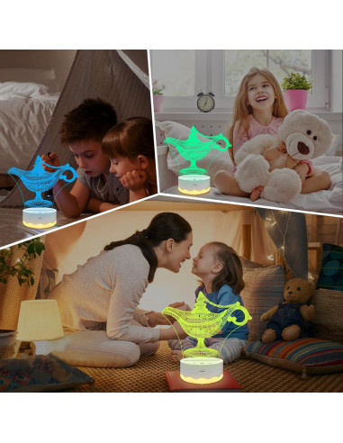 Lámpara mágica 3D Aladino Lampeez con control remoto 16 colores