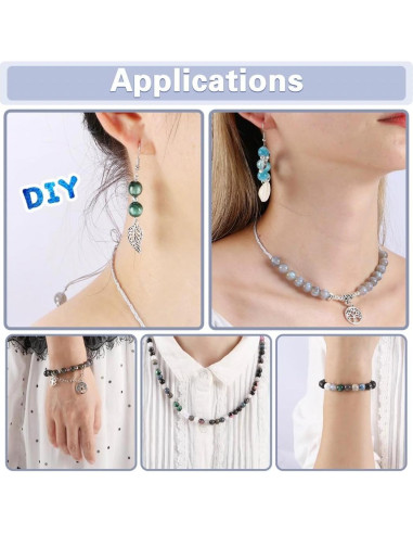 Kit de Perlas de Vidrio RUOMOXI Y 450 Piezas 8mm para Joyas