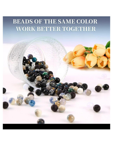 Kit de Perlas de Vidrio RUOMOXI Y 450 Piezas 8mm para Joyas