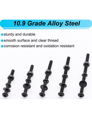 Kit 420PCS Tornillos M3 Hexagonales con Tuercas y Arandelas Bemaka