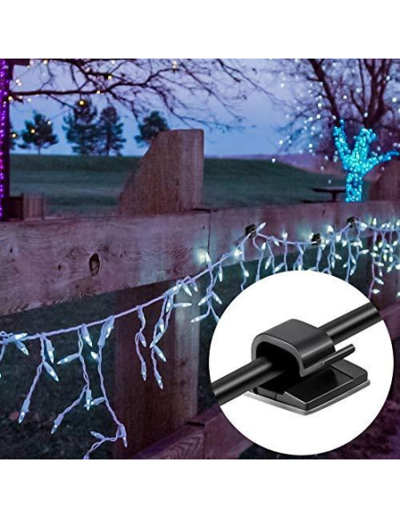 Clips de Cable Adhesivos Maitys 60 Piezas Medianos Negros