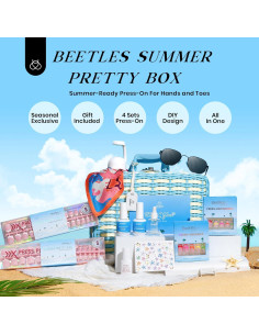 Kit de Uñas Postizas Beetles Verano con Gel y Herramientas 2