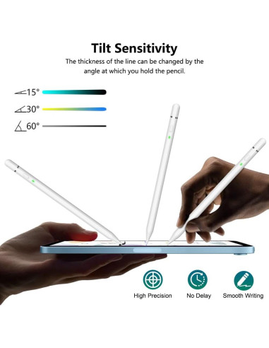 Lápiz KIROSA para iPad 2018-2025, Carga Rápida, Rechazo de Palma