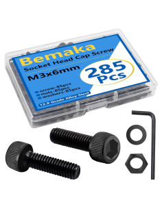 Kit 300 Tornillos M3 x 6mm Bemaka con Tuercas y Arandelas