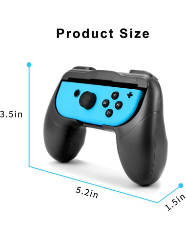 Agarres Joy-Con Laimax para Nintendo Switch OLED - 2 Piezas Negro