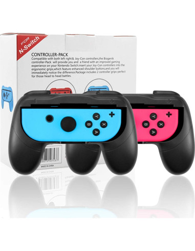 Agarres Joy-Con Laimax para Nintendo Switch OLED - 2 Piezas Negro