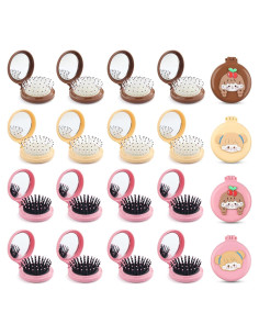 Cepillo de Pelo Espejo Plegable 2 en 1 Lilingsty - 8 Piezas