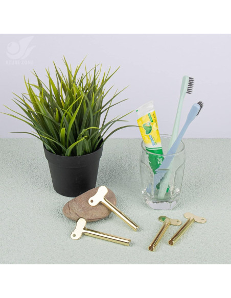 Set de 4 Dispensadores de Pasta de Dientes Zona Azure Dorado