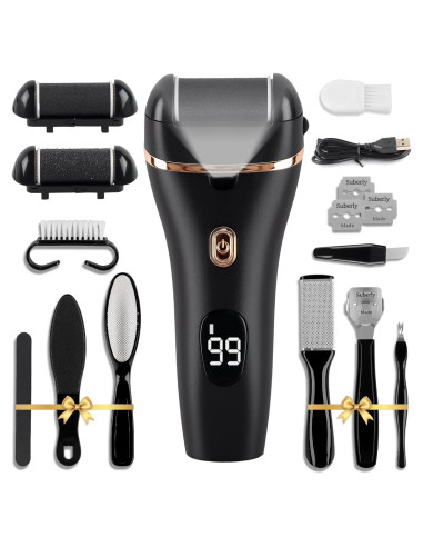 Exfoliador de pies eléctrico Meyluth, kit pedicura 17 en 1