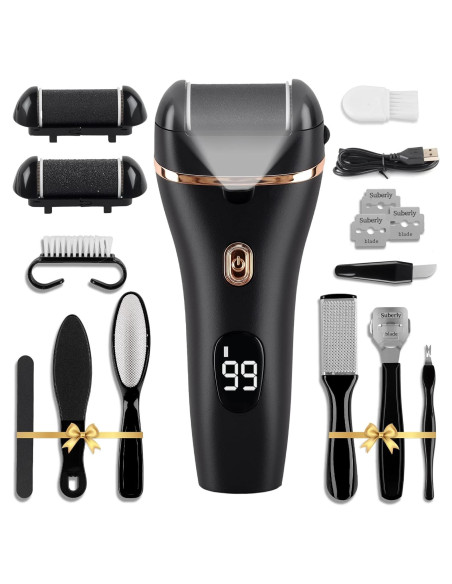 Exfoliador de pies eléctrico Meyluth, kit pedicura 17 en 1