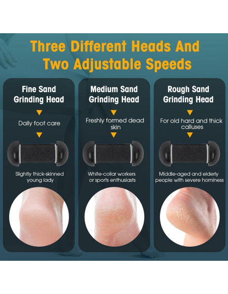 Exfoliador de pies eléctrico Meyluth, kit pedicura 17 en 1
