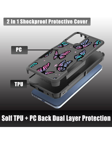 Funda Doble Capa Moto G Play 4G 2024 B-Mariposa Resistente