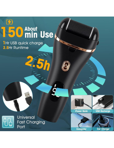 Exfoliador de pies eléctrico Meyluth, kit pedicura 17 en 1