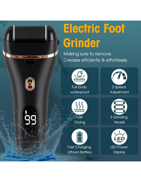 Exfoliador de pies eléctrico Meyluth, kit pedicura 17 en 1