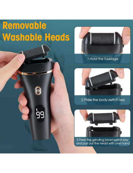 Exfoliador de pies eléctrico Meyluth, kit pedicura 17 en 1