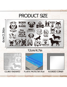 Set de 3 Placas de Estampado de Uñas UNICRAFTALE - Perro 2