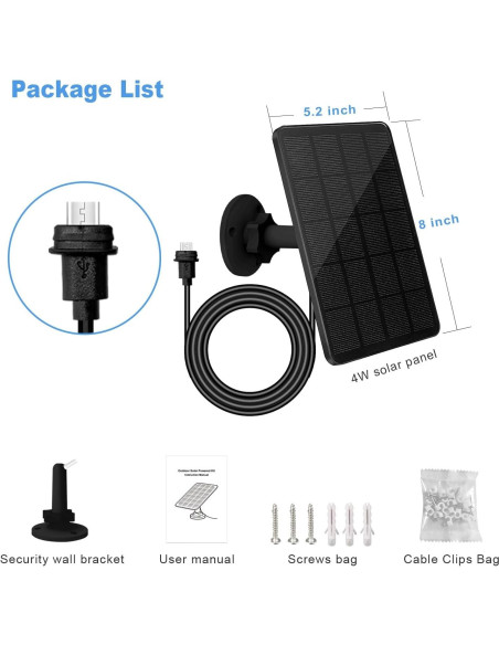 Panel Solar 4W YCTechCam para Cámara Blink Outdoor 3ra Gen
