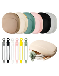 6 Estuches de Silicona para Auriculares y Organizador de Cables Koceci