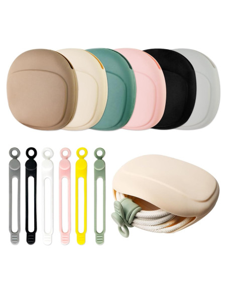 6 Estuches de Silicona para Auriculares y Organizador de Cables Koceci