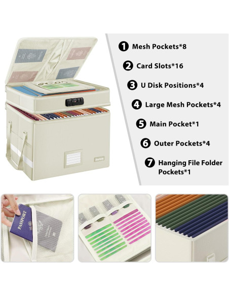 Caja de Archivos a Prueba de Fuego DocSafe Beige 40.6x35.1cm