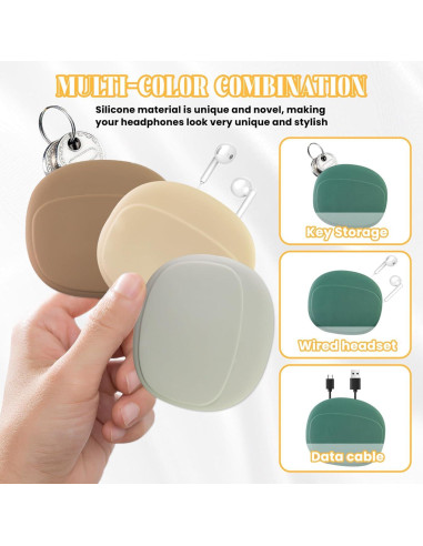 6 Estuches de Silicona para Auriculares y Organizador de Cables Koceci