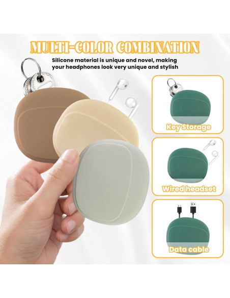 6 Estuches de Silicona para Auriculares y Organizador de Cables Koceci