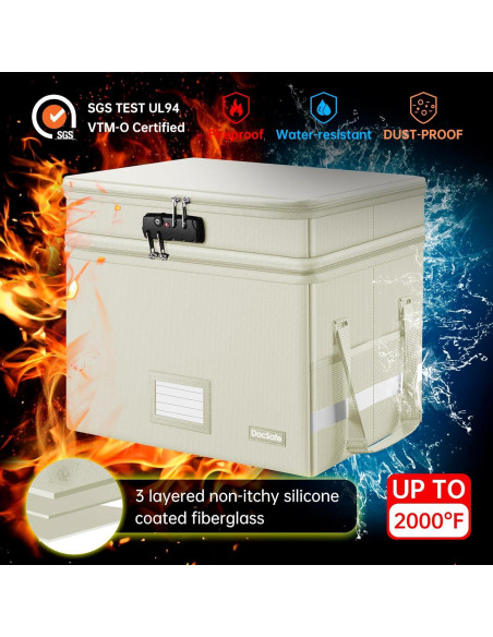 Caja de Archivos a Prueba de Fuego DocSafe Beige 40.6x35.1cm