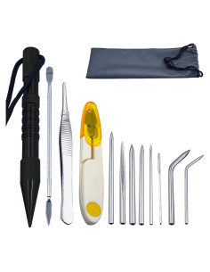 Kit de Herramientas de Paracord LZDICITARU 12 Piezas Negro