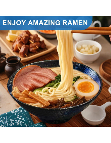 Juego de 2 Tazones de Ramen Cerámica YTLEMON 1000ml Azul