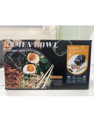 Juego de 2 Tazones de Ramen Cerámica YTLEMON 1000ml Azul