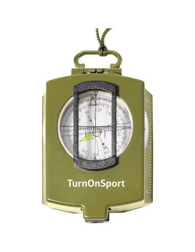 Brújula Militar Lensatic TurnOnSport con Funda - Verde Caqui