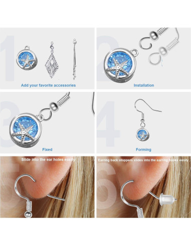 Ganchos de Aretes de Plata Esterlina 925 MENKEY 120 PCS Hipoalergénicos