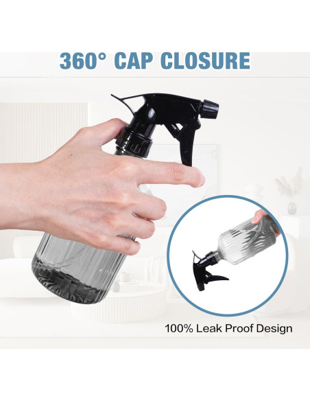 2 Botellas de Spray Reutilizables paeyaer 532 ml Ajustables