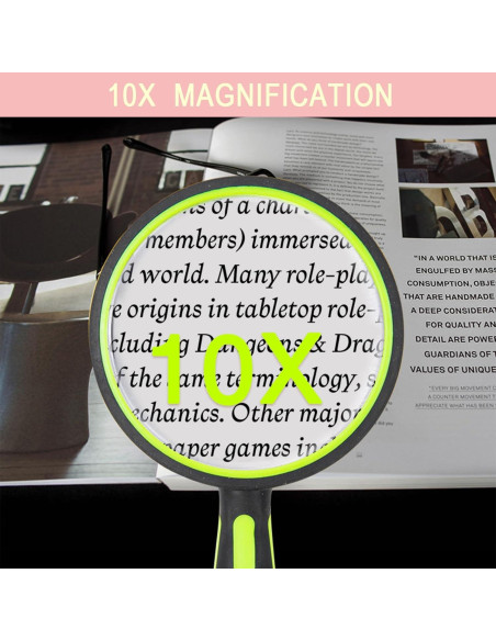 Lupa de Mano ELTVISII 10X Verde 75mm para Lectura y Exploración Lupa de Mano ELTVISII 10X Verde 75mm para Lectura y Exploración