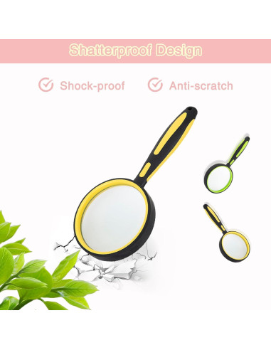 Lupa de Mano ELTVISII 10X Verde 75mm para Lectura y Exploración