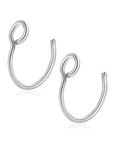 Aro Falso Clip en RocJMWJ 20G 8mm Acero Inoxidable Plata