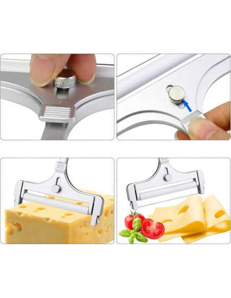 Cortador de Queso Ajustable Poualss Acero Inoxidable 15x11.5cm