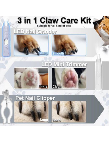 Cortapelos y Cortauñas Inalámbrico KIKETECH 3 en 1 Blanco