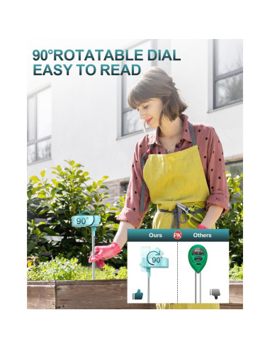 Medidor de Humedad del Suelo CUBETA ST-01 4-en-1 para Jardín