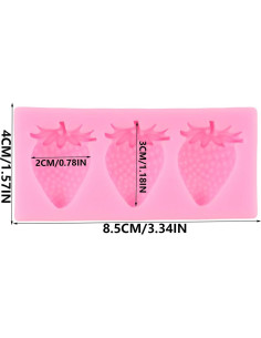 Molde de Fondant de Fresa QDMOLDS Silicona 8.49x3.99 cm 2