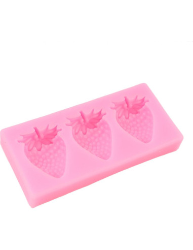 Molde de Fondant de Fresa QDMOLDS Silicona 8.49x3.99 cm