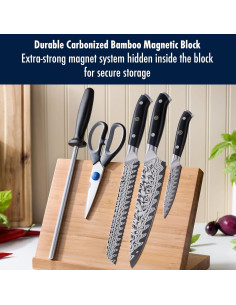 Conjunto de cuchillos de damasco magnético 6 piezas Henckels 2