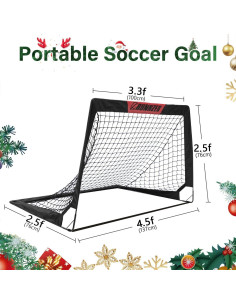 Meta de Fútbol Portátil L RUNNZER R05-2black 1.22m x 0.91m - 2 Set 2