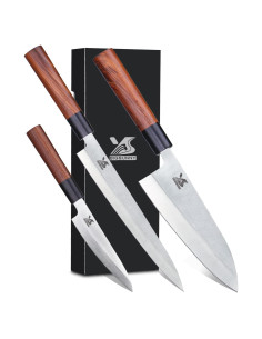 Set de 3 cuchillos Sashimi MSY BIGSUNNY - Acero inoxidable