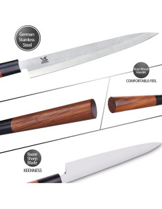 Set de 3 cuchillos Sashimi MSY BIGSUNNY - Acero inoxidable 2