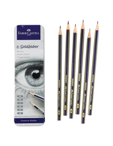 Juego de Lápices de Grafito Faber-Castell - 6 Lápices 2H a 6B