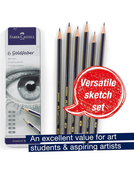Juego de Lápices de Grafito Faber-Castell - 6 Lápices 2H a 6B