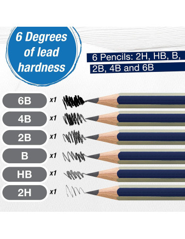 Juego de Lápices de Grafito Faber-Castell - 6 Lápices 2H a 6B