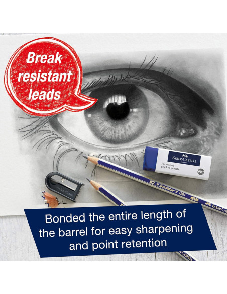 Juego de Lápices de Grafito Faber-Castell - 6 Lápices 2H a 6B